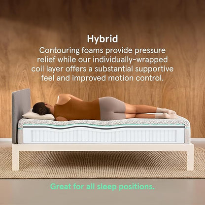 Tuft & Needle Original Hybrid Medium Cal King Mattress, Adaptive Foam, Individually-Wrapped Coils, Cooling Pressure Relief, 100 Night Trial, Fiberglass-Free, CertiPUR-US, 10-Year Limited Warranty