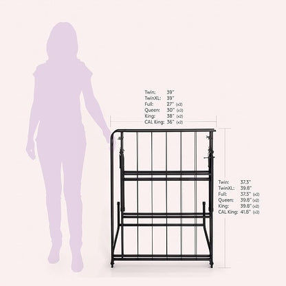 Best Price Mattress 18 Inch Metal Platform Beds w/ Heavy Duty Steel Slat Mattress Foundation (No Box Spring Needed), Black