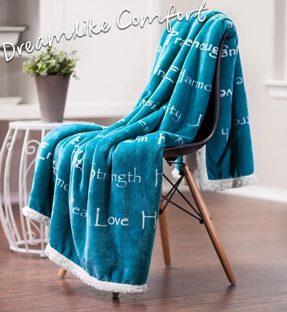 Chanasya Healing Warm Hugs Gift Throw Blanket - Sympathy Gift Cancer Chemo Survivor Get Well Caring Gifts - Comfort Gift Blanket for Love Support Strength - Women Men Friend Grandma - Teal