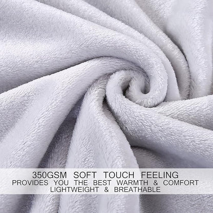 Soft King Size Blanket All Season Warm Fuzzy Microplush Lightweight Thermal Fleece Blankets for Couch Bed Sofa,90x108 Inches,Gray