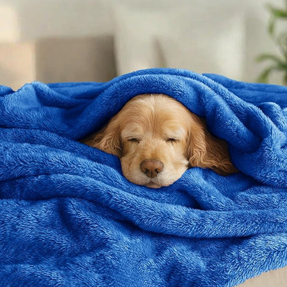 Exclusivo Mezcla Plush Fuzzy Fleece Bed Blanket King Size, Super Soft, Fluffy and Warm Blankets, Suitable for All Seasons (Cobalt Blue, 90x104 Inches)