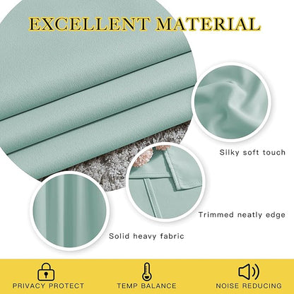NICETOWN Aqua Blue Room Darkening Curtain Panels - Window Treatment Thermal Insulated Grommet Room Darkening Curtains/Panels/Drapes for Bedroom (2 Panels, 52 by 63, Aqua)