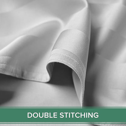 Twin Sheets by Pure Bamboo, Genuine 100% Organic Viscose Derived from Bamboo Bed Sheet Set, Luxuriously Soft & Cooling, Double Stitching, Lifetime Quality Promise (Twin, Jacquard White)