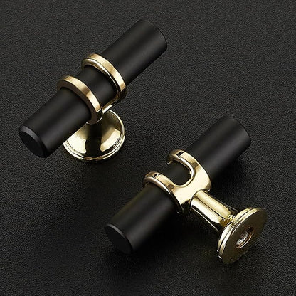 15 Pack Black&Gold Cabinet Knobs - Kitchen Cabinet Knobs Closet Pulls for Kitchen Closet Drawer Stainless Steel Dresser Hardware 2in Length Single Hole