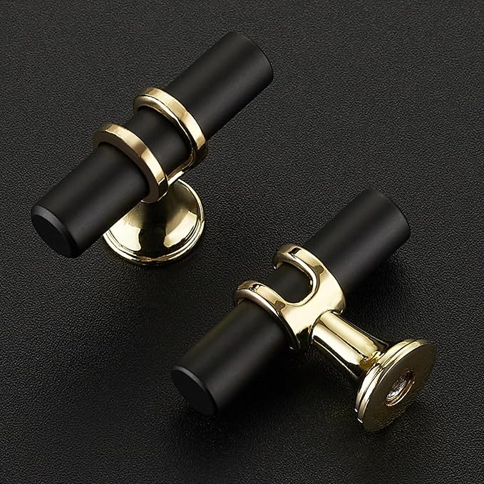 30 Pack Black&Gold Cabinet Knobs - Kitchen Cabinet Knobs Cabinet Pulls for Kitchen Cabinet Drawer Stainless Steel Dresser Knobs for Cabinet Hardware 2in Length Single Hole