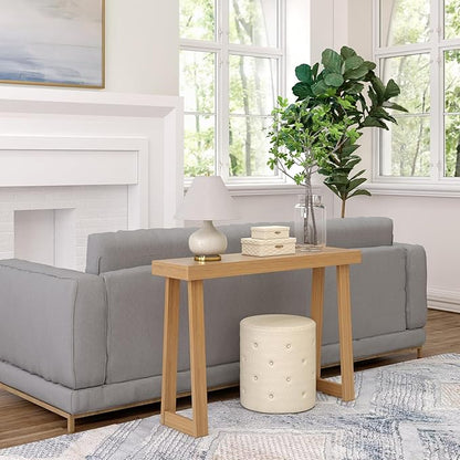 Plank+Beam Solid Wood Console Table, 46 Inch, Sofa Table, Narrow Entryway Table for Hallway, Behind The Couch, Living Room, Foyer, Easy Assembly, Pecan