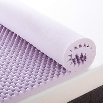 Best Price Mattress 2 Inch Egg Crate Memory Foam Mattress Topper with Soothing Lavender Infusion, CertiPUR-US Certified, Dorm Essentials, King