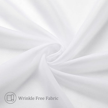 Aiyufeng 2 Pack: Basic White Sheer Curtain Drapes for Living Room 84 Inch Length 2 Panels, Light Filtering Voile Drapes for Bedroom, Patio, Sliding Door, Each 40" W x 84" L