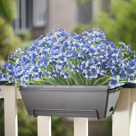 20 Bundles Artificial Flowers, Outdoor Indoor UV Resistant Fake Flowers No Fade Faux Plastic Plants Garden Porch Window Box Decoration