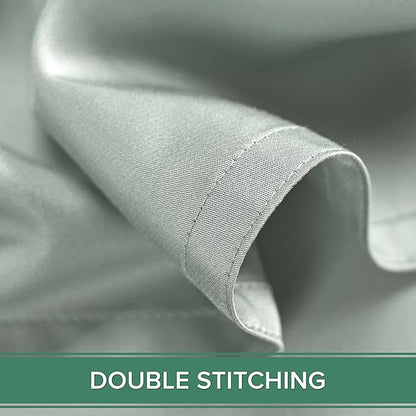 Split King Sheets by Pure Bamboo, Genuine 100% Organic Viscose Derived from Bamboo Bed Sheet Set, Soft & Cooling, Double Stitching *Not for Split Top (Split King, Sea Glass)