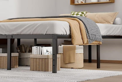 Metal Bed Frame King Size - 18 Inch Heavy-Duty King Platform Bed Frame No Box Spring Needed, Easy Assembly, Noise-Free, Sturdy Mattress Foundation, Underbed Storage Space