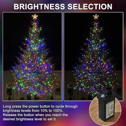 RPGT Christmas Light 100 LEDs 41ft Green Cable Wire Fairy String Twinkle Lights Plug in 12 Modes for Xmas Tree, Party, Indoor,Outdoor, Garden, Wedding, Home Decoration (Multi Color)