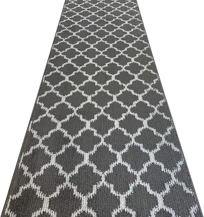 Custom Size Modern Runner Rug Carpet for Hallway Entryway Foyer Kitchen, Slip Resistant Latex Rubber Backed 31 inch Wide X Customized Length, Dark Grey, 31 inch X 5 feet