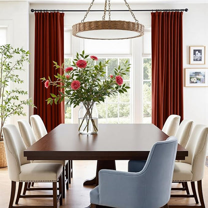 Lazzzy Velvet Blackout Curtains Thermal Insulated Room Window Drapes Super Soft Luxury Curtains for Living Room Bedroom Rod Pocket 2 Panels, Rust Red, 52" W x 96" L