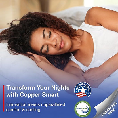 ROOST SLEEP 14-Inch Cal King Hybrid Mattress, Medium Firm – CertiPUR-US Certified, Copper-Infused Thermic Cooling Gel Memory Foam for Hot Sleepers + Targeted Support & Pressure Relief, Made in USA