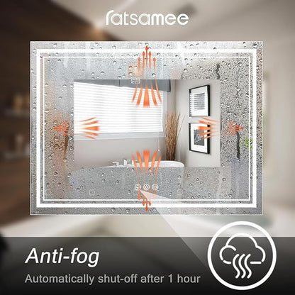 40x36 Inch Led Mirror for Bathroom with Front Light and Backlit, Dimmable Anti Fog Wall Bathroom Mirror with Led Lights, Water Proof, Decor Vanity Mirror