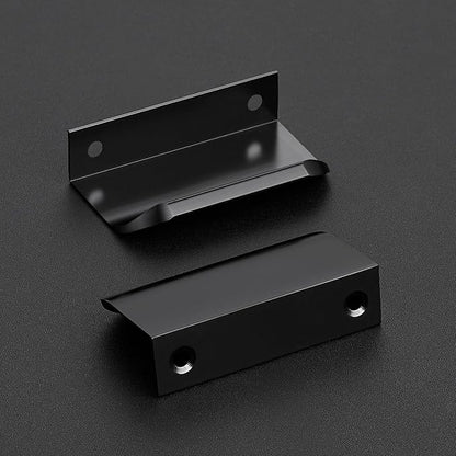 Ravinte Hardware 6 Pack Black Cabinet Handles, 3 Inch (76mm) Finger Edge Pulls, 2 Inch Hole Center, Finger Pulls for Cabinets
