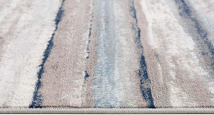 RUG BRANCH Havana 2' x 6' (2' X 5'11") Scandinavian Indoor Runner Rug, Contemporary, Blue Brown - Entryway, Hallway, Bathroom, and Kitchen