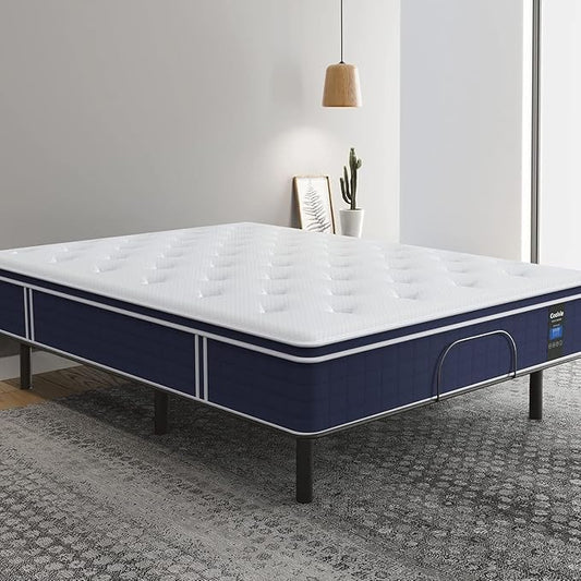 Coolvie King Size Mattress, 12 Inch Hybrid King Mattress in a Box, Medium Firm Feel with Memory Foam, Pocket Spring for Motion Isolation, Extra Lumbar & Shoulder Support for Pain Relief, 80x76x12