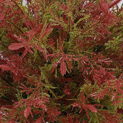 Artificial Topiary Ball Trees with Ground Spikes UV Resistant Faux Greenery Shrubs Fake Shrubs for Outdoors, Realistic Faux Plants Bushes for Garden Porch Yard Patio Decor (Red Green Cedar)