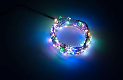 Karlling USB Plug In LED Fairy Lights,50 LED Bulbs 16 Ft Silver Wire Waterproof Starry String Lights for Bedroom Patio Garden Party Wedding Commercial Lighting (RGB)