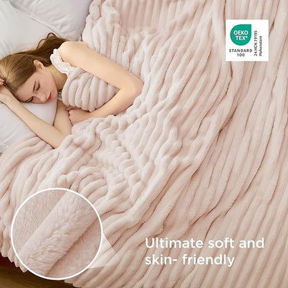 Bedsure GentleSoft California King Size Blanket for Bed - Cozy Soft Blankets for Women, Cute Large Throws for Girls, Crystal Pink, 102x96 Inches