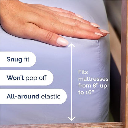 Split King Sheets Set 7 Piece - Includes 4 Pillowcases - Bed Sheets Split King - Soft Hotel Luxury Bedding - Cooling, Comfy & Breathable - 1 Flat & 2 Fitted & 4 Pillowcases w/ Deep Pockets - Lavender