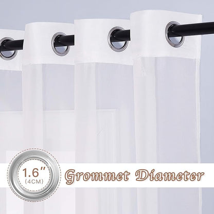 NICETOWN Ivory Sheer Curtains 72 inch Length - Grommet Living Room Curtain Panels Voile Textured Soft and Lightweight Window Treatments for Bedroom/Flat, W37 x L72, 2 Pieces