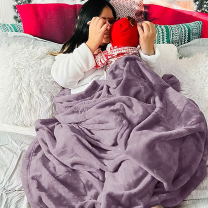 Bedsure GentleSoft Fleece Throw Blanket for Couch Fog Purple - Lightweight Plush Fuzzy Cozy Soft Blankets and Throws for Sofa, 50x60 inches