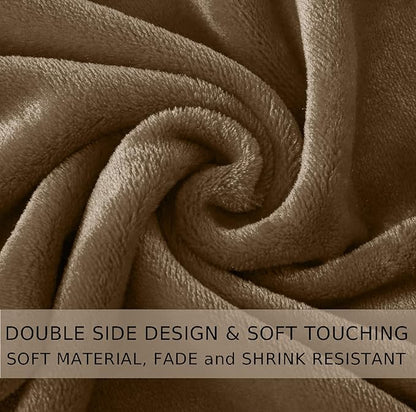 Soft Queen Size Blanket for All Season Warm Fuzzy Microplush Lightweight Thermal Fleece Summer Autumn Fall Winter Spring Blankets for Queen Full Bed Couch Sofa,90x90 Inches,Taupe