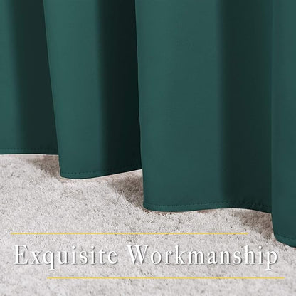 NICETOWN Blackout Curtains for Bedroom - Thermal Insulated Solid Grommet Room Darkening Curtains/Panels/Drape for Bedroom(Hunter Green, 2 Panels, 46 x 90Inch)