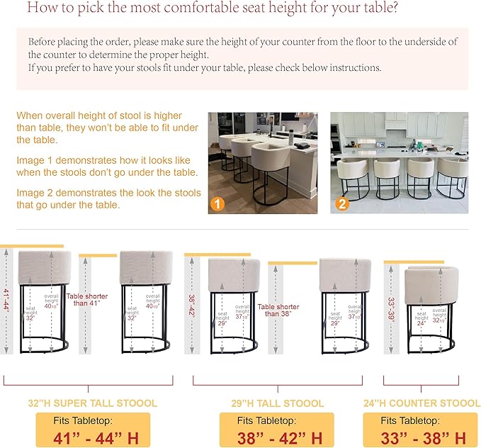 Modern Counter Height Linen Upholstered Bar Stools Set of 3, 24" Kitchen Counter Island Stools Bar Chairs with Gold Metal Frame for Kitchen Island, Charcoal