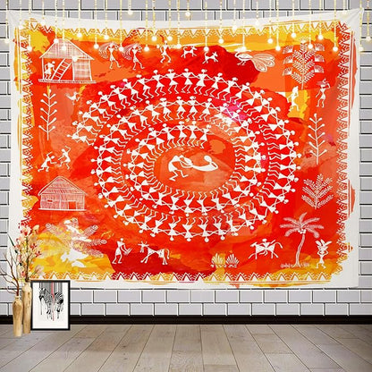 Batmerry Native American Tapestry, Ancient Tribal Art India Navajo Design Print Picnic Mat Hippie Trippy Tapestry Wall Art Decor for Bedroom Living Room, 51.2 x 59.1 Inches, Traditional