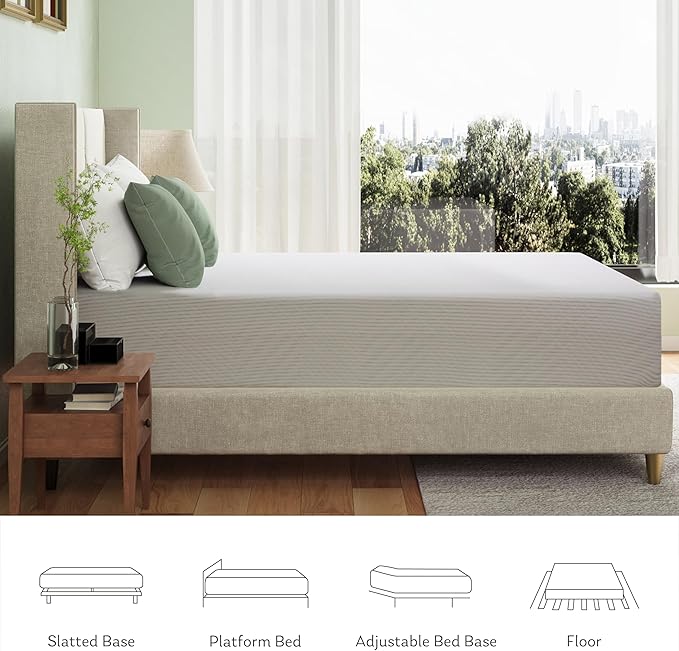 Full Mattress in a Box, 12 inch Mattresses for Platform Bed Double Size Daybed Bunk, Green Tea Memory Foam Mattress for Cool Sleep & Pressure Relief, Medium Firm