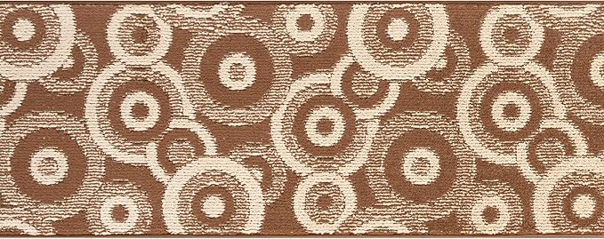 Custom Length Cut to Size Modern Farmhouse Carpet Runner Rug for Hallways, Non Slip Rubber Backed, 31 inch Wide X Customized Length, Geo Brown, 31 inch X 3 feet, Doormat Size