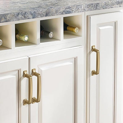 KHTUMEWARE 6 Pack 12 Inch Cabinet Handles - Champagne Bronze & Warm Brass Drawer Pulls