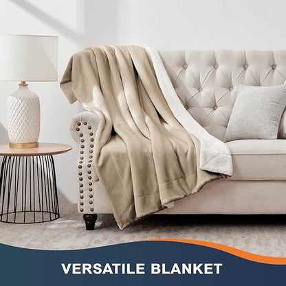 Walensee Sherpa Fleece Blanket (Twin Size 60”x80” Camel) Plush Throw Fuzzy Super Soft Reversible Microfiber Flannel Blankets for Couch, Bed, Sofa Ultra Luxurious Warm and Cozy for All Seasons