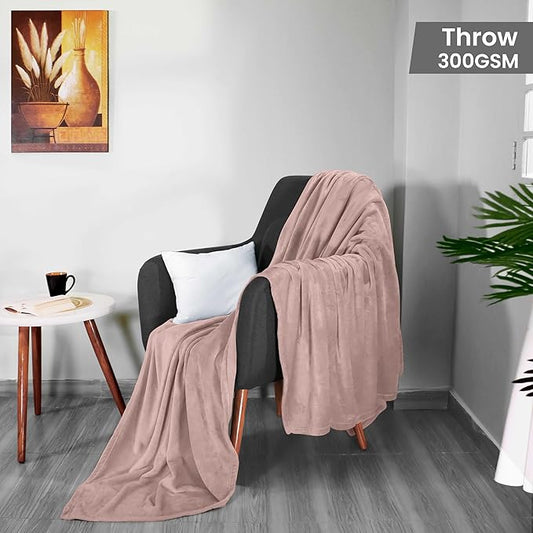 Utopia Bedding Fleece Blanket Throw Size Rose Pink 300GSM Luxury Anti-Static Fuzzy Soft Microfiber Blanket for Couch, Sofa and Bed (60x50 Inch)