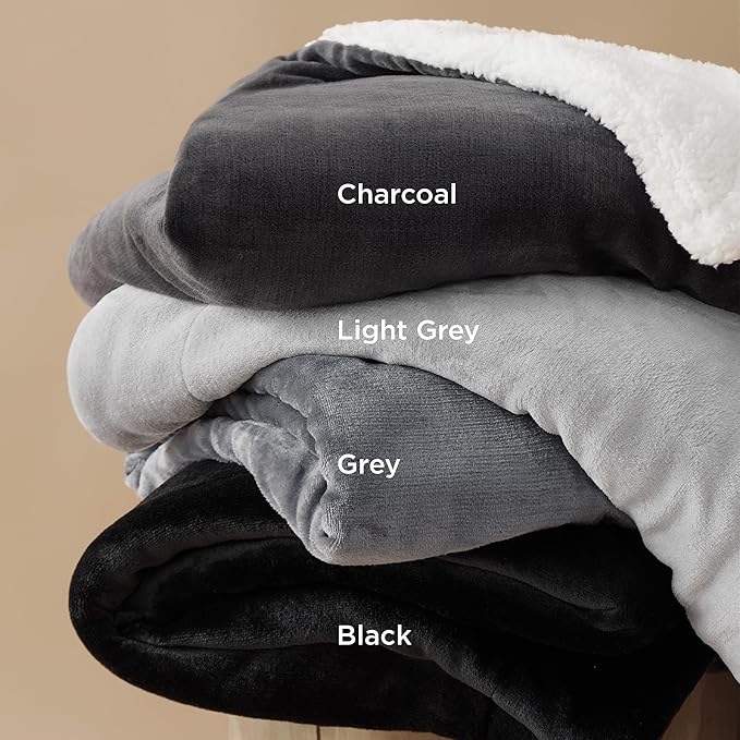 Bedsure GentleSoft Sherpa Fleece Blankets King Size for Bed - Thick and Warm Throw for Women and Men, Soft Fuzzy Plush King Blanket for Winter, Black, 108x90 Inches