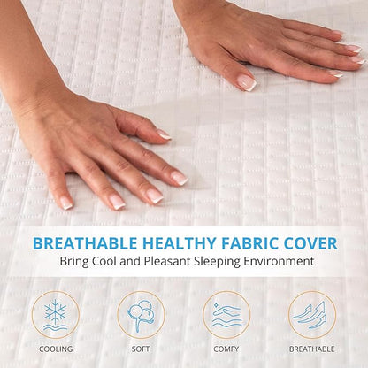 EGO Gel Memory Foam Mattress Topper, 3 Inch Full with Removable Breathable Soft Cover, Cooling Bed Topper for Comfort Body Support & Pressure Relief, CertiPUR-US Certified