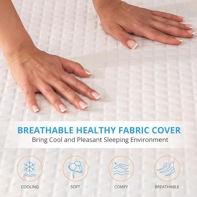 EGO Gel Memory Foam Mattress Topper, 2 Inch King with Removable Breathable Soft Cover, Cooling Bed Topper for Comfort Body Support & Pressure Relief, CertiPUR-US Certified