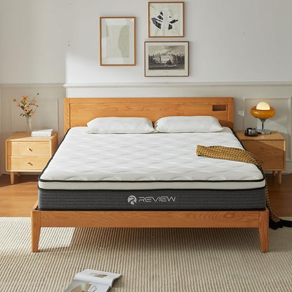 King Size Mattress, 10 Inch King Mattress in a Box, Memory Foam Hybrid Mattresses with Individual Pocket Spring for Motion Isolation & Silent Sleep, Pressure Relief, Medium Firm