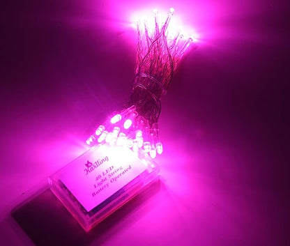 Karlling Battery Operated Pink 40 LED Fairy Light String Wedding Party Xmas Christmas Decorations(Pink,10 Pack)