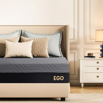 EGOHOME 10 Inch Twin Memory Foam Mattress for Back Pain, Cooling Copper Gel Bed in a Box, Foam Made in USA, CertiPUR-US Certified, Therapeutic Medium Firm, Daybed 38x75x10 Black