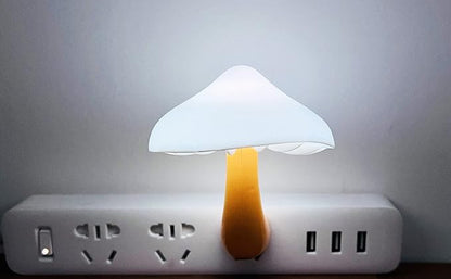 Night Lights Plug into Wall - Sensor LED Mushroom Light, Cute Energy Saving Mushroom Lamp for Adults Kids Living Room Bedroom Kitchen, Bathroom Toilet, Stairs, Hallway Corridor, Gift Ideal, Warm White