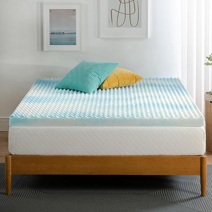 ZINUS 3 Inch Swirl Gel Cooling Memory Foam Mattress Topper, Smaller, More Convenient WonderBox Packaging, Cooling, Airflow Design, CertiPUR-US Certified, Queen