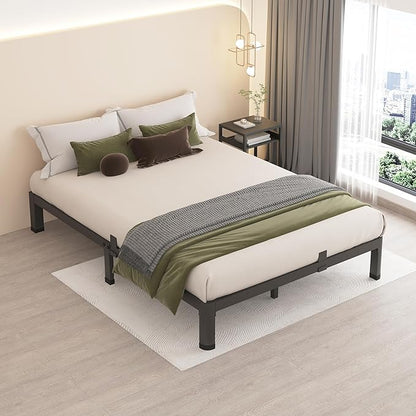 MAF 7 Inch Full Size Metal Platform Bed Frame with Round Corner Legs, 3000 LBS Heavy Duty Steel Slats Support, Noise Free, No Box Spring Needed, Easy Assembly