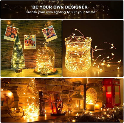 ANJAYLIA Fairy Lights, 4 Pack String Lights Battery Operated 10ft 30 LED Twinkle Lights for Wedding, Bedroom, Party, Christmas, Warm White
