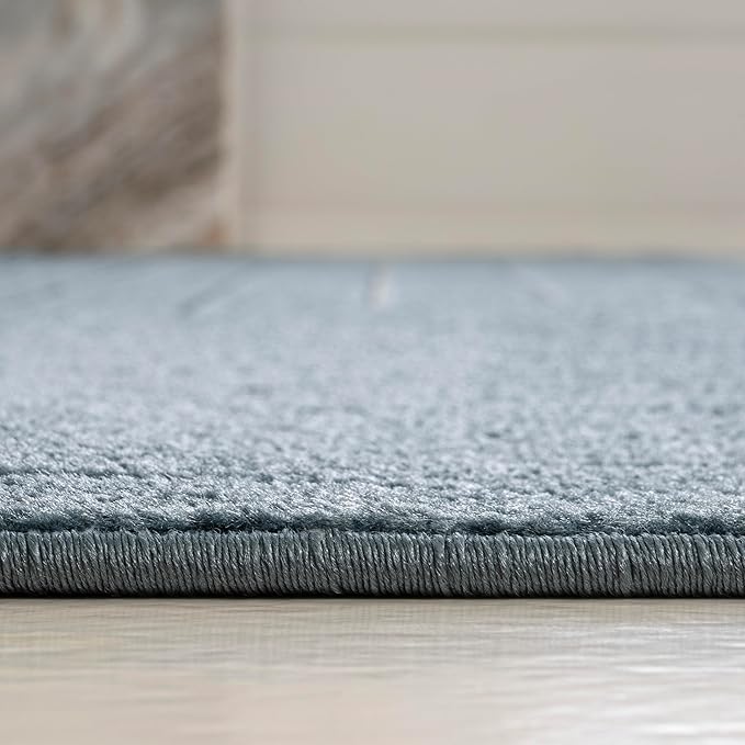 Eyely NCS101D-3 Odense High-Low Minimalist Angle Geometric Dark Blue/Cream 3 ft. x 5 ft. Indoor/Outdoor Area Rug, for Home, Backyard, Patio, Porch, Bedroom, Kitchen, Living Room