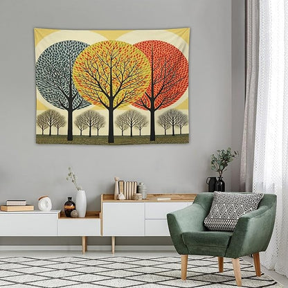 MaSiledy Wall Tapestries Shabby Chic Trees Tapestry Fall Autumn Tree Tapestries for Bedroom Aesthetic Wall Art for Living Room Dorm 30"x40" Bedroom Xmas Tapestry for Bedroom Christmas Backdrop